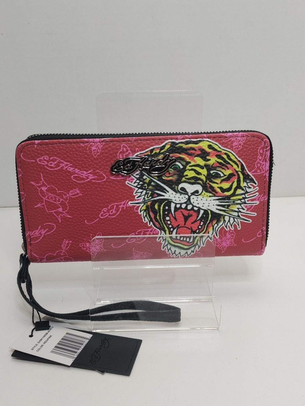 Ed Hardy Tiger Graphic Zip Around WristletWallet NWT